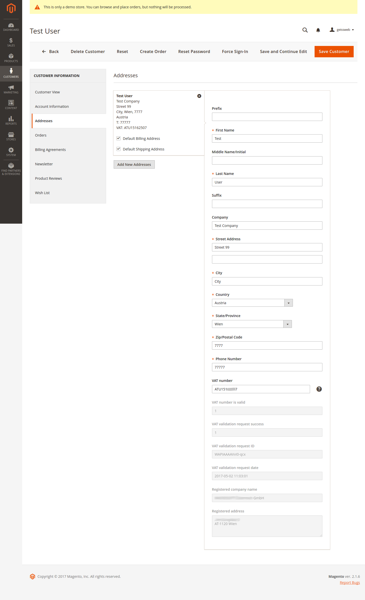 Prüfergebnisse im Magento-Admin