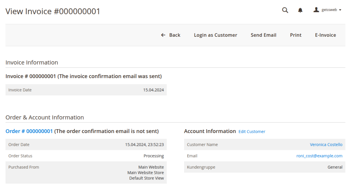 EN 16931 Electronic Invoicing for Magento 2