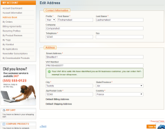 Customer Account Edit Address