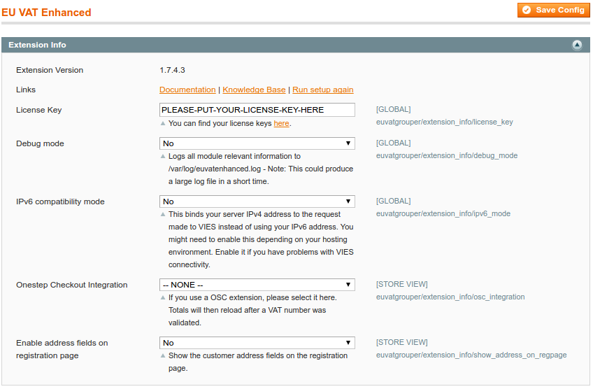 EU VAT Enhanced configuration