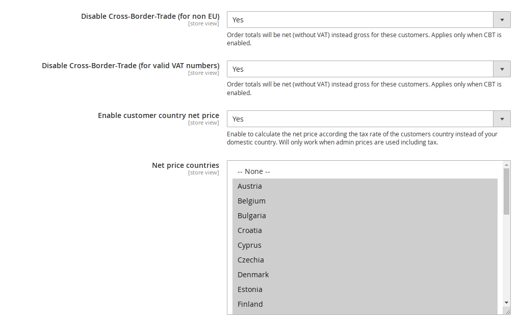 Cross Border Trade and threshold countries