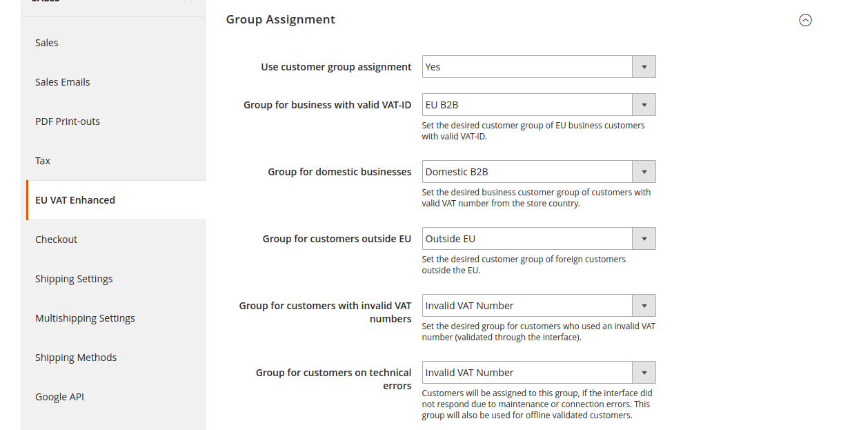 Group settings
