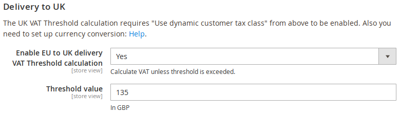 UK Delivery Threshold