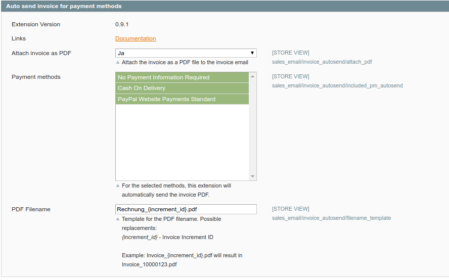 Invoice Auto Send Configuration