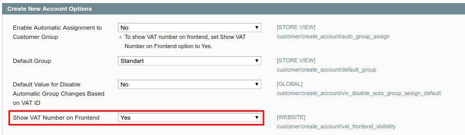 Enable VAT number field