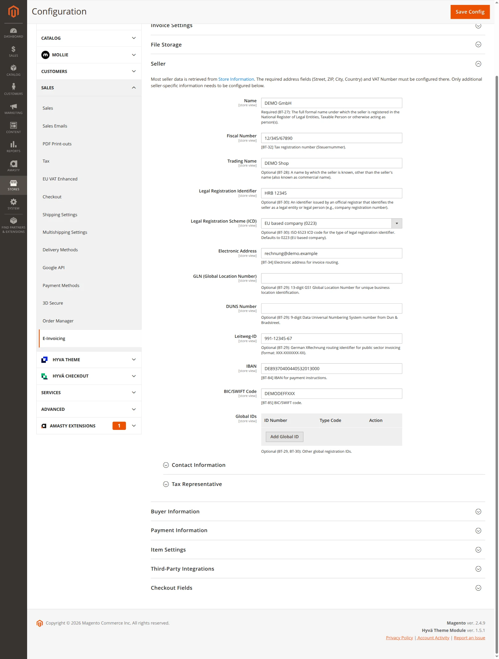 Verkäuferinformationen